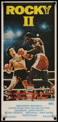 8c761 ROCKY II Aust daybill '79 best image of Sylvester Stallone & Carl Weathers fighting in ring!