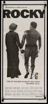 8c759 ROCKY Aust daybill '77 boxer Sylvester Stallone holding hands w/Talia Shire!