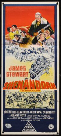 8c801 SHENANDOAH Aust daybill '65 great stone litho of James Stewart in the Civil War!