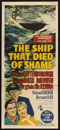 8c802 SHIP THAT DIED OF SHAME Aust daybill '55 Richard Attenborough on ship with mind of its own!