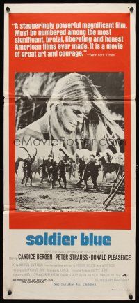 8c828 SOLDIER BLUE Aust daybill '70 Candice Bergen, Strauss, Donald Pleasence in most savage film!