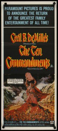 8c877 TEN COMMANDMENTS Aust daybill R72 art of Charlton Heston w/tablets, Cecil B. DeMille!