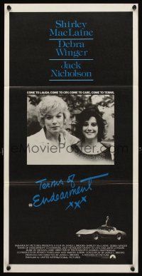 8c879 TERMS OF ENDEARMENT Aust daybill '84 great close up of Shirley MacLaine & Debra Winger!