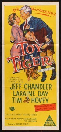 8c914 TOY TIGER Aust daybill '56 Jeff Chandler, Laraine Day, Tim Hovey has the world by the heart!