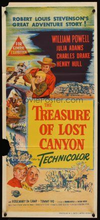 8c918 TREASURE OF LOST CANYON Aust daybill '52 William Powell in Robert Louis Stevenson adventure!