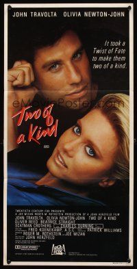 8c928 TWO OF A KIND Aust daybill '83 close-up of John Travolta & Olivia Newton-John!