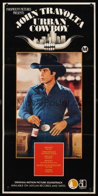 8c940 URBAN COWBOY soundtrack Australian '80 John Travolta in cowboy hat w/Lone Star beer!