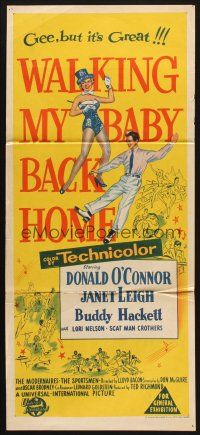8c949 WALKING MY BABY BACK HOME Aust daybill '53 dancing Donald O'Connor & sexy Janet Leigh!