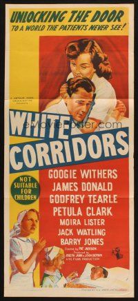 8c963 WHITE CORRIDORS Aust daybill '51 art of nurse Googie Withers & Doctor James Donald!