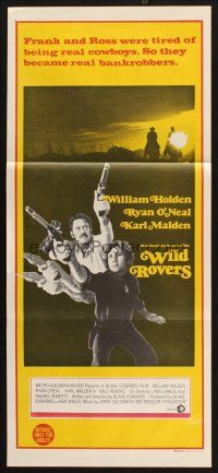8c975 WILD ROVERS Aust daybill '71 William Holden & Ryan O'Neal w/guns, Blake Edwards directed!