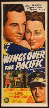 8c979 WINGS OVER THE PACIFIC Aust daybill '43 Inez Cooper, Edward Norris, Montagu Love!