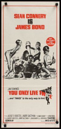 8c992 YOU ONLY LIVE TWICE Aust daybill R80s art of Sean Connery as James Bond by Robert McGinnis!