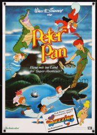 8c141 PETER PAN German R70s Walt Disney animated cartoon fantasy classic, great full-length art!