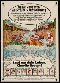 8c144 RACE FOR YOUR LIFE CHARLIE BROWN German '77 Charles M. Schulz, art of Snoopy & Peanuts gang!