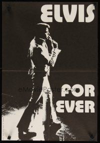 8c164 ELVIS FOR EVER German 16x23 '76 great image of The King on stage w/mic!