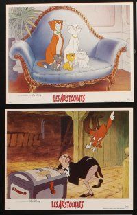 8c066 ARISTOCATS 8 French LCs R94 Walt Disney feline jazz musical cartoon, great images!