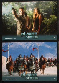8c217 PLANET OF THE APES 8 German LCs '01 Mark Wahlberg, Estella Warren, directed by Tim Burton!