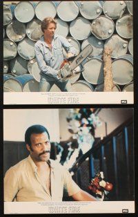 8d055 WHITE FIRE 9 color English FOH LCs '84 Robert Ginty, Fred Williamson, sexy Belinda Mayne!