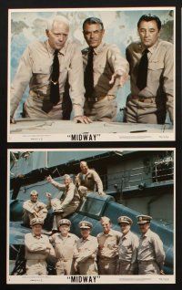 8d125 MIDWAY 8 8x10 mini LCs '76 Charlton Heston, Henry Fonda, James Coburn, Battle of Midway!