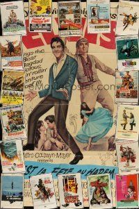 8e004 LOT OF 53 FOLDED ONE-SHEETS '50s-70s great images from a variety of different movies!