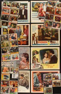 8e026 LOT OF 45 LOBBY CARDS '50s-80s Clark Gable, Elizabeth Taylor, Alan Ladd, Mitchum & more!