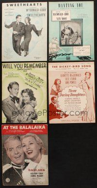 8e045 LOT OF 5 JEANNETTE MACDONALD AND/OR NELSON EDDY SHEET MUSIC '20s-30s Sweethearts & more!