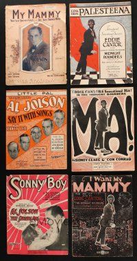 8e044 LOT OF 6 AL JOLSON & EDDIE CANTOR SHEET MUSIC '20s My Mammy, Little Pal & more!