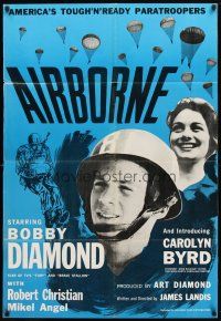8f010 AIRBORNE 1sh '62 Bobby Diamond, Carolyn Byrd, paratroopers!