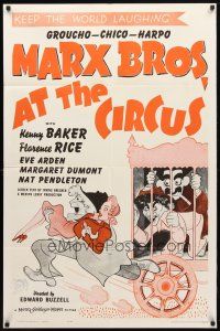 8f031 AT THE CIRCUS 1sh R62 Marx Brothers, Groucho, Chico & Harpo, Al Hirschfeld art!