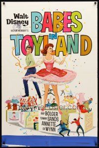 8f034 BABES IN TOYLAND 1sh '61 Walt Disney, Ray Bolger, Tommy Sanders, Annette Funicello!