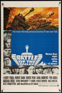 8f045 BATTLE OF THE BULGE int'l 1sh R70 Henry Fonda, Robert Shaw, cool Thurston tank art!