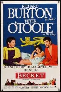 8f050 BECKET style B 1sh '64 Richard Burton in the title role, Peter O'Toole, John Gielgud!