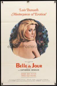 8f054 BELLE DE JOUR 1sh '68 Luis Bunuel, close up of sexy Catherine Deneuve!