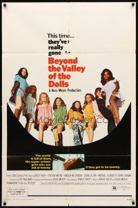 8f059 BEYOND THE VALLEY OF THE DOLLS 1sh '70 Russ Meyer's girls who are old at twenty!