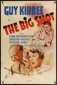 8f062 BIG SHOT 1sh '37 Edward Killy directed, art of Guy Kibbee, Cora Witherspoon & cast!