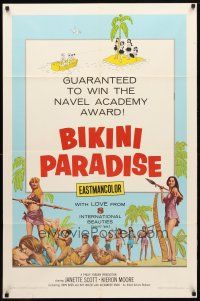 8f064 BIKINI PARADISE 1sh '67 wins Navel Academy Award, sexy international beauties!