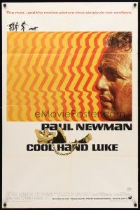 8f123 COOL HAND LUKE 1sh '67 Paul Newman prison escape classic, cool art by James Bama!