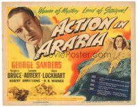 8g365 ACTION IN ARABIA TC '44 George Sanders & Virginia Bruce in the land of intrigue!