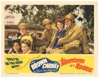 8g555 ADVENTURES OF A ROOKIE LC '43 soldiers Wally Brown & Alan Carney in car with pretty ladies!