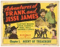 8g275 ADVENTURES OF FRANK & JESSE JAMES chapter 1 TC '48 Clayton Moore in cowboy outlaw serial!