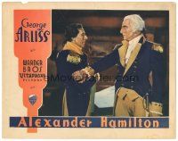 8g557 ALEXANDER HAMILTON LC '31 c/u of Alan Mowbray as George Washington with George Arliss!