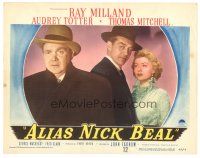 8g065 ALIAS NICK BEAL LC #1 '49 Ray Milland & Audrey Totter watch Thomas Mitchell from behind!