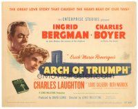 8g371 ARCH OF TRIUMPH TC '47 Ingrid Bergman & Charles Boyer, novel by Erich Maria Remarque!