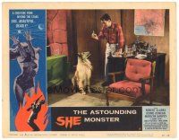 8g564 ASTOUNDING SHE MONSTER LC #8 '58 Robert Clarke shows his amazing discovery to his dog!