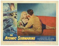 8g565 ATOMIC SUBMARINE LC #2 '59 close up of Arthur Franz seduced by sexy Joi Lansing on couch!