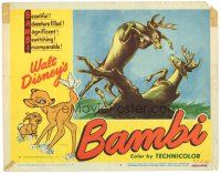 8g570 BAMBI LC #3 R48 Walt Disney cartoon classic, great art of two deer fighting!