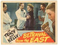 8g075 BETRAYAL FROM THE EAST LC '44 Lee Tracy in tuxedo grabs worried Nancy Kelly!