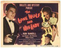 8g031 LONE WOLF & HIS LADY TC '49 Ron Randell with gun, bullets and mystery pursue, film noir!