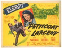 8g037 PETTICOAT LARCENY TC '43 Ruth Warrick, Joan Carroll, Walter Reed, crime comedy!