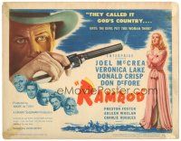 8g038 RAMROD TC '47 Joel McCrea, beautiful Veronica Lake, Preston Foster, western noir!